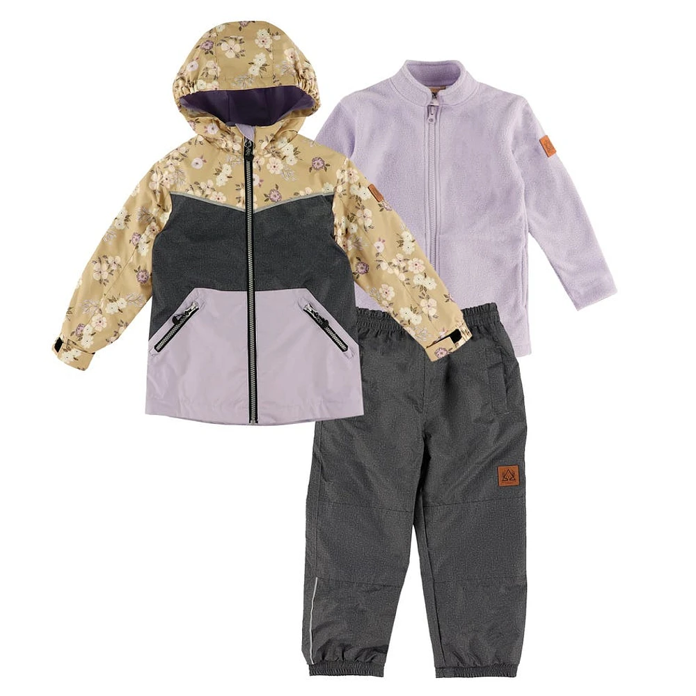 Ensemble de 3-en-1 Fleurs 2-6ans