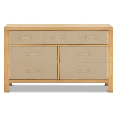 Eloise 7-Drawer Assembled Dresser - Honey & Performance Sand Eco-Weave