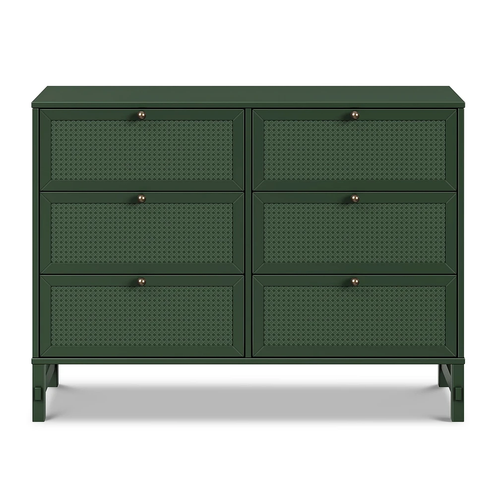 Margot 6 Drawers Dresser - Forest Green