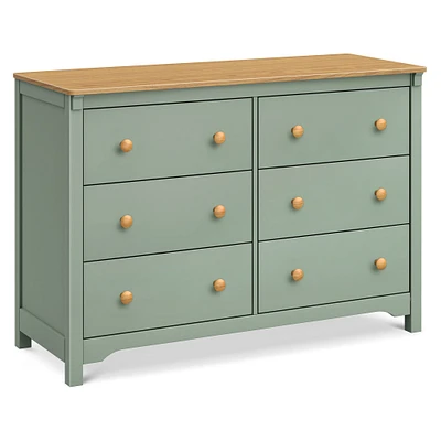 Shea 6-Drawer Dresser - Light Sage and Honey