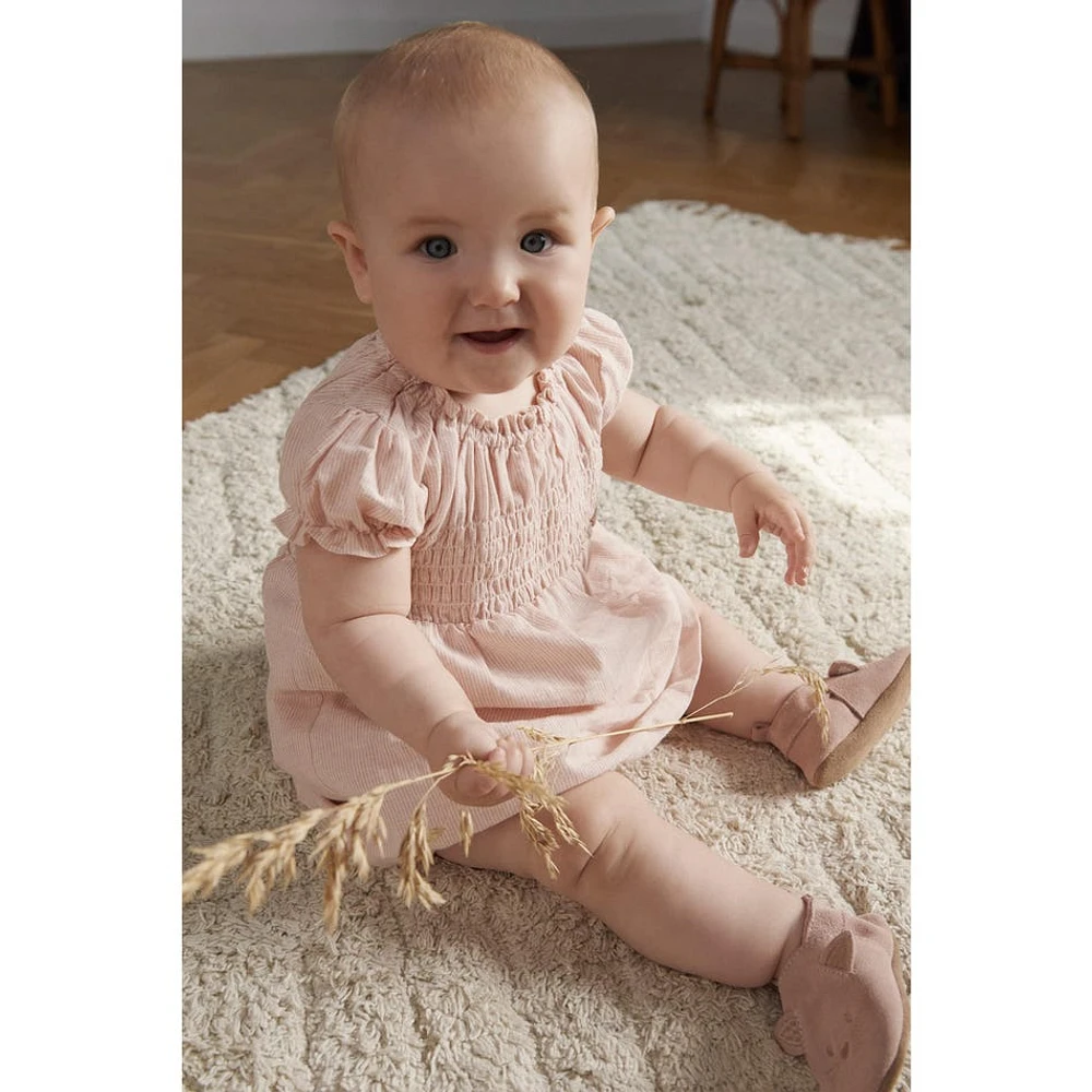 Robe Rayée Mini Fleur 6-24mois