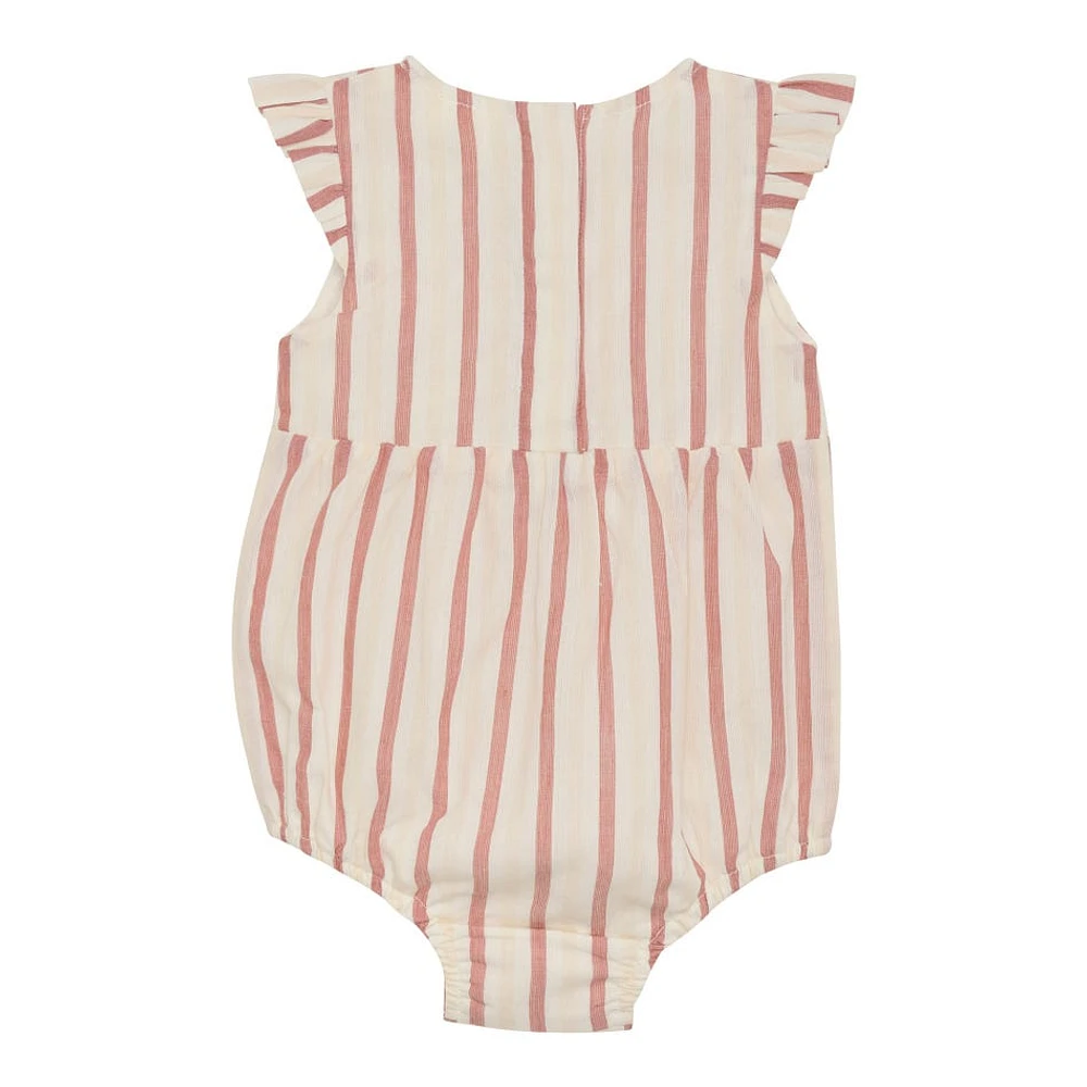 Ivory Striped Romper 6-24m