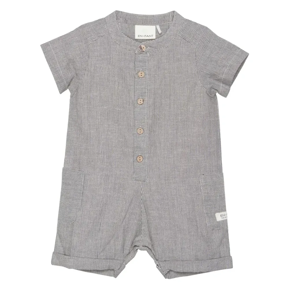 Leaves Striped Romper 6-24m