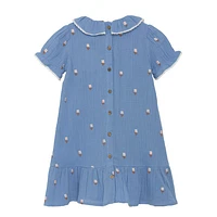 Muslin Embroidery Dress 3-8y