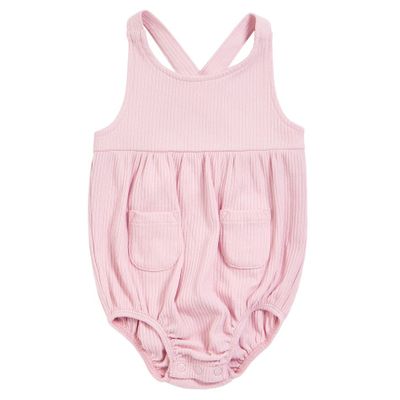 Violet Rib Bubble Romper 0-9m