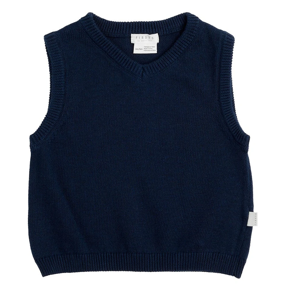 Dress Blue Sweater Knit Vest