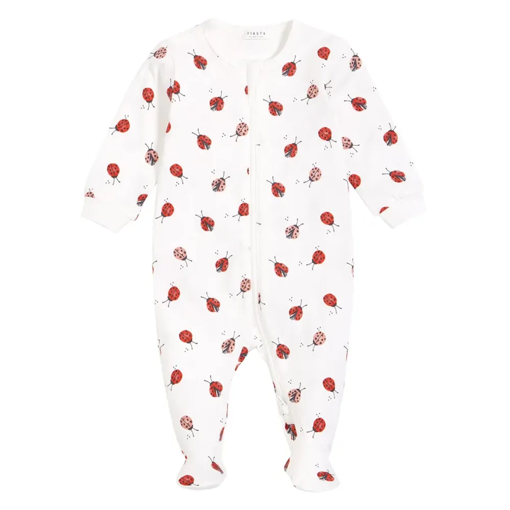 Lady Bug Print Footed Sleeper