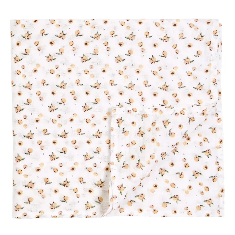 Peaches print Muslin Swaddle