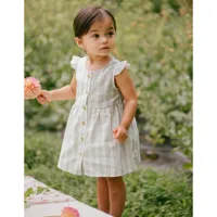 Multi Striped Linen Dress Set