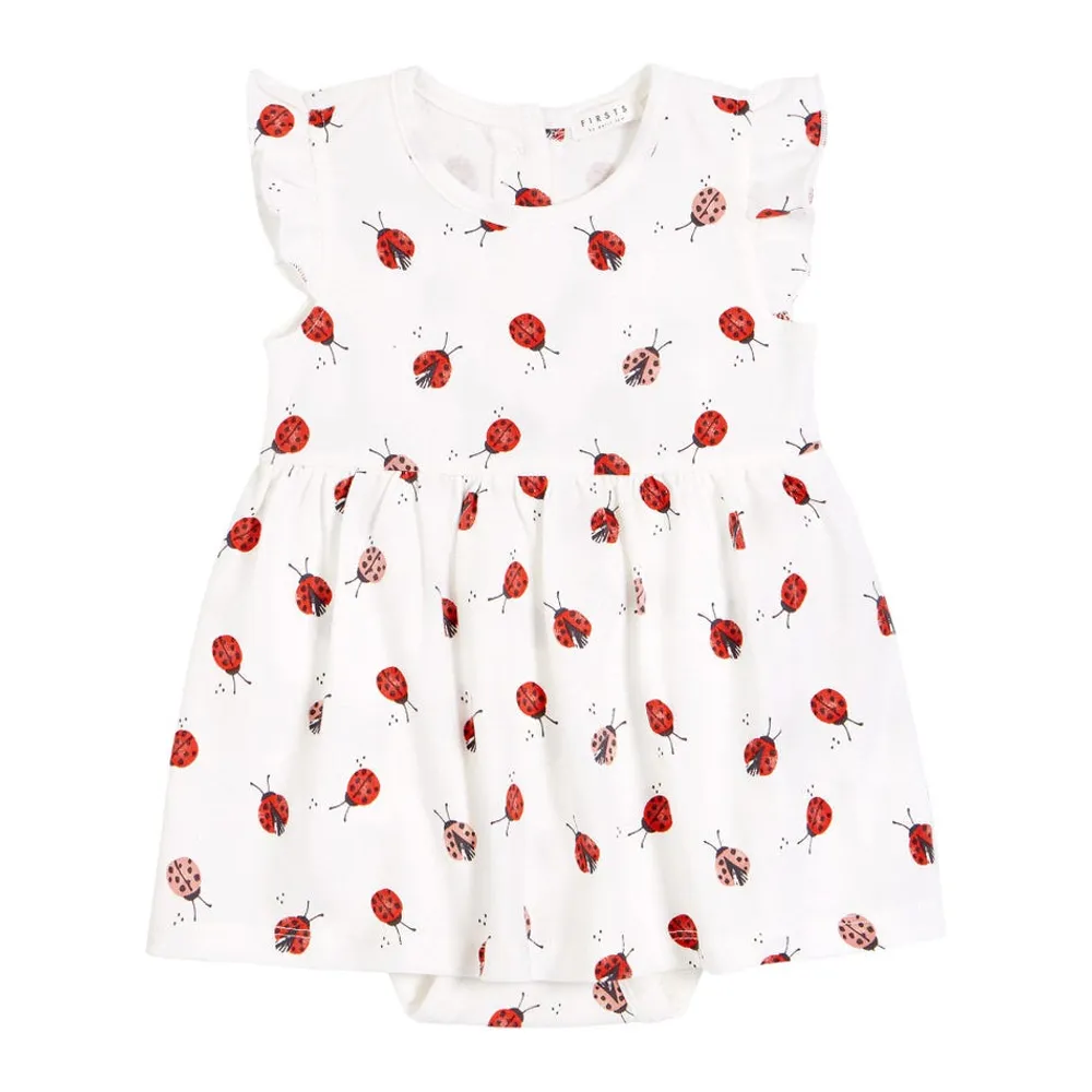 Lady Bugs Print Dress 3-24m