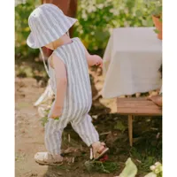 Multristriped Linen Playsuit