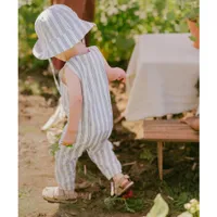 Multristriped Linen Playsuit