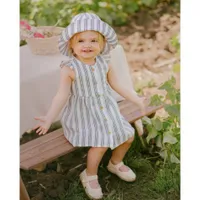 Multistriped Linen Dress Set