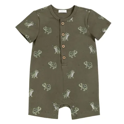 Pond Frog Print Romper 3-24m