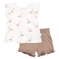 Mother Goose Print Shorts Set