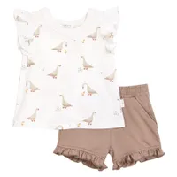 Mother Goose Print Shorts Set