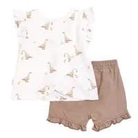 Mother Goose Print Shorts Set