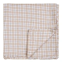 Creme Plaid Muslin Swaddle