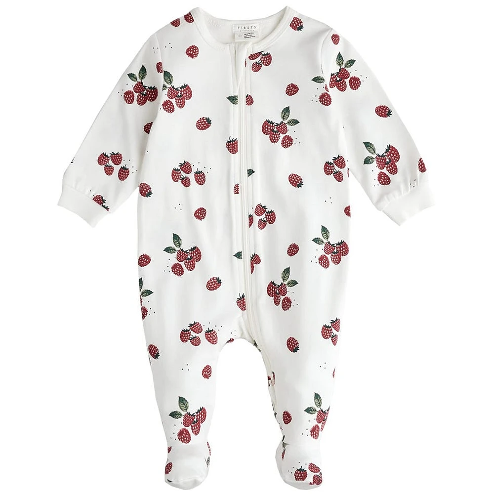 Raspberry Print Sleeper 0-12m