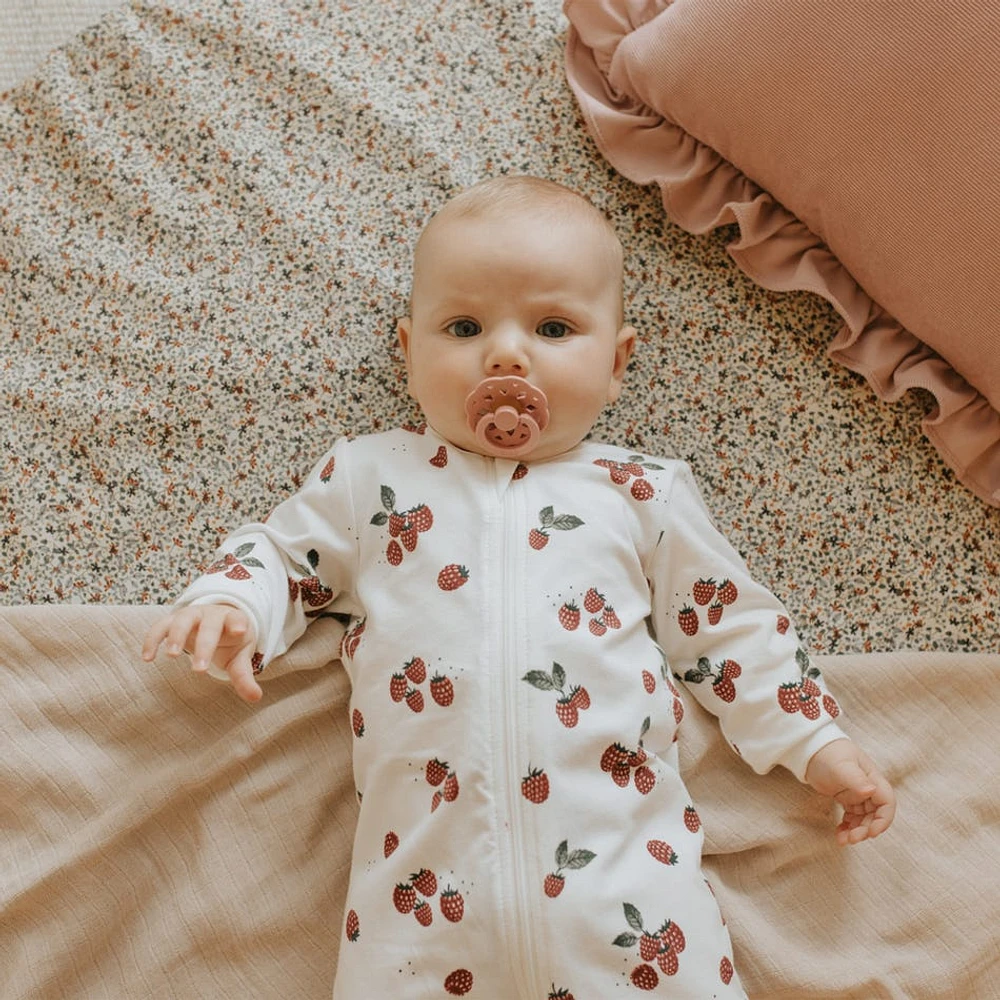 Raspberry Print Sleeper 0-12m