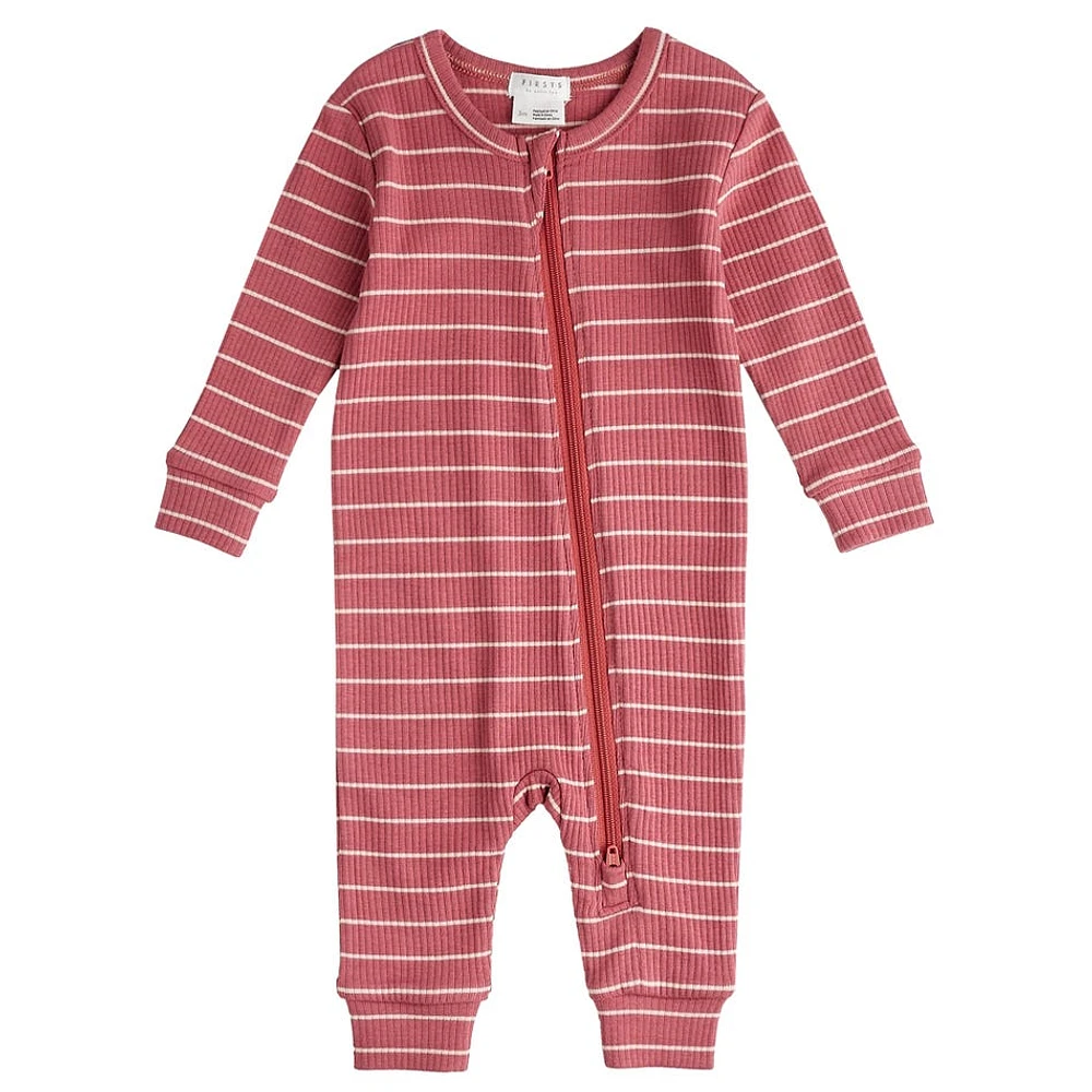 Raspberry Striped Sleeper 0-12m