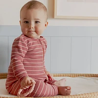 Raspberry Striped Sleeper 0-12m