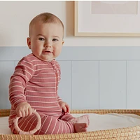 Raspberry Striped Sleeper 0-12m