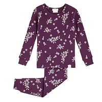 Pyjama Fleurs Prunes 12-24mois