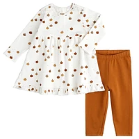 Pumpkin Print Modal Dress Set