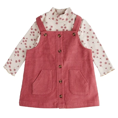 Raspberry Corduroy Dress 3-24m