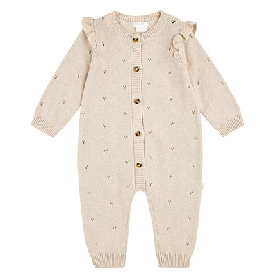 Creme Pointelle Playsuit 3-24m