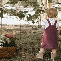 Plum Corduroy Overall Dress