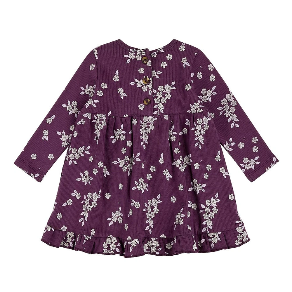 Ensemble Robe Fleurs Prunes 3-24mois