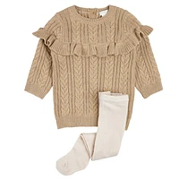 Light Taupe Knit Dress Set