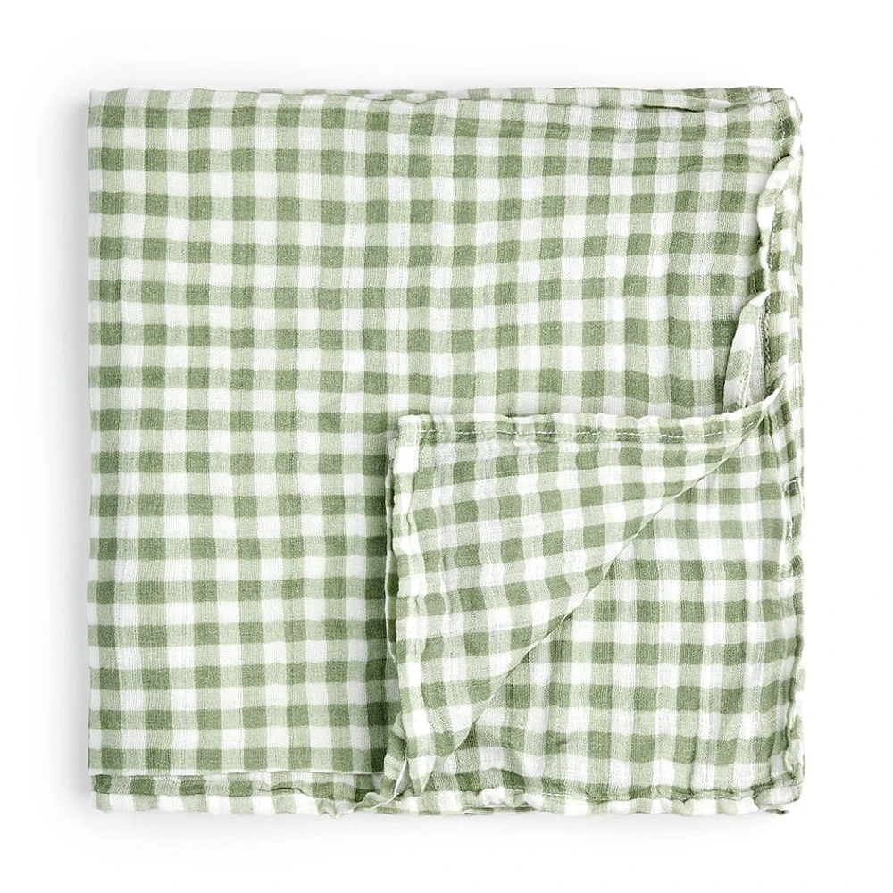 Gingham Muslin Swaddle