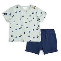 Blueberry Print Shorts Set 324