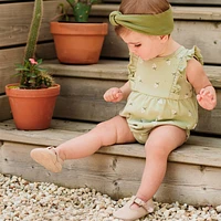 Flower Print Ribbed Romper 3-24m