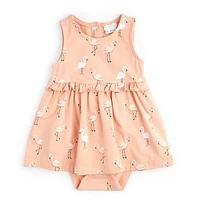 Flamingo Print Dress 3-24m