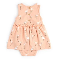 Flamingo Print Dress 3-24m