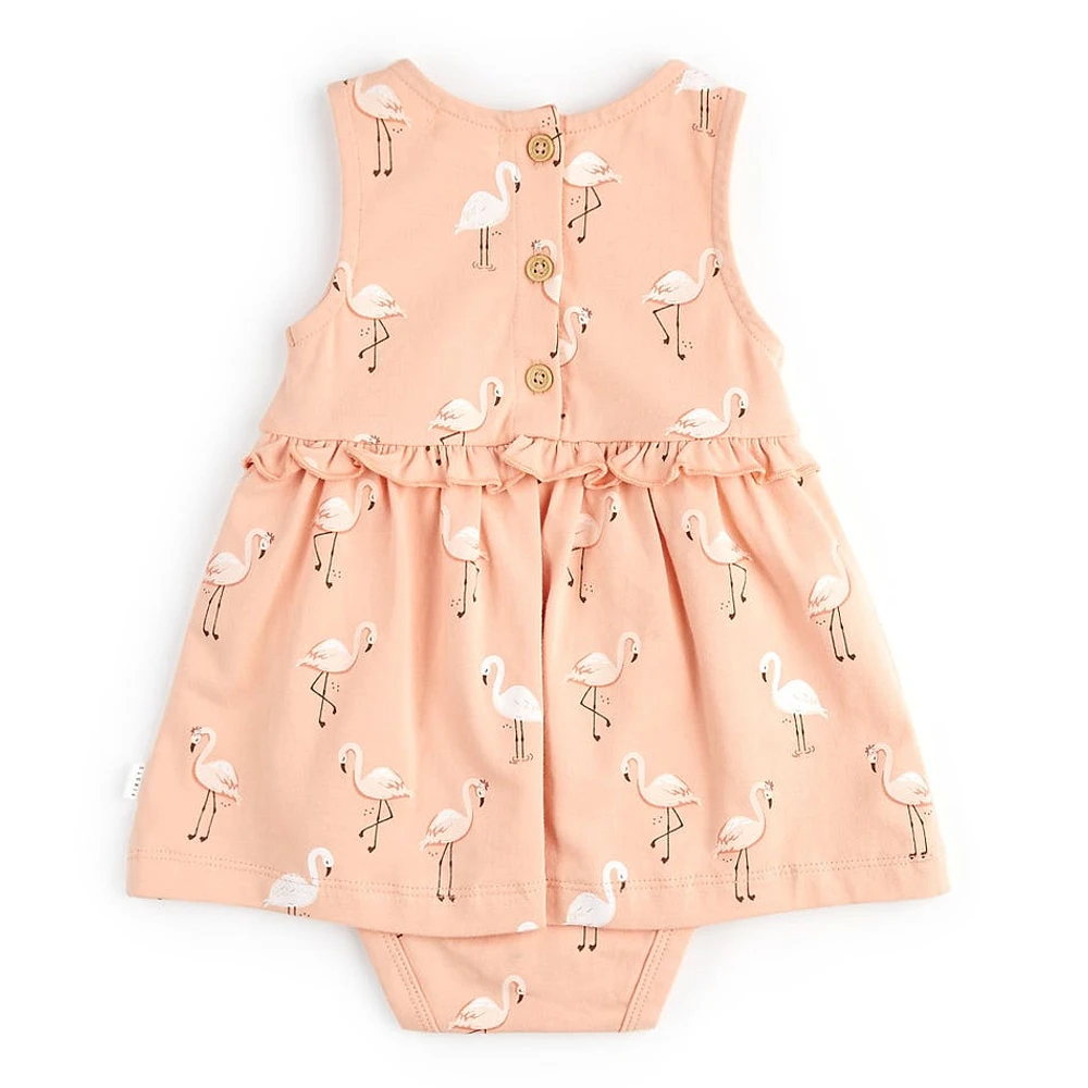 Flamingo Print Dress 3-24m