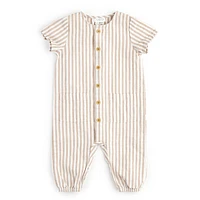 Taupe Linen Playsuit 3-18m