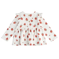 Strawberry Print Dress Set 3-24m