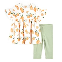 Oranges print Dress Set 3-24m