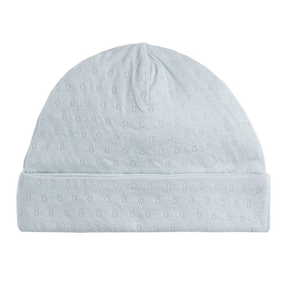 Blue Pointelle Hat 0-9m