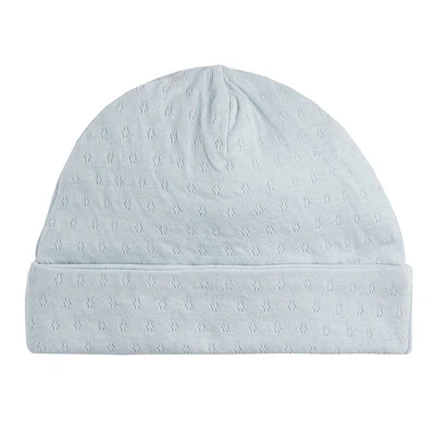 Blue Pointelle Hat 0-9m