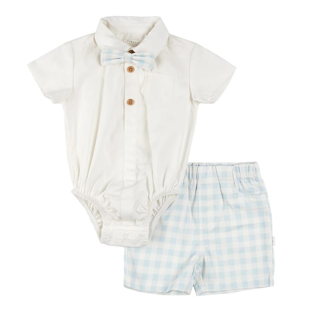 Checkered Short Set 3-24m