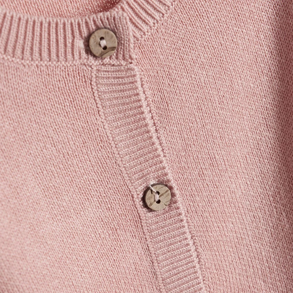 Cardigan Tricot Rose 6-24mois