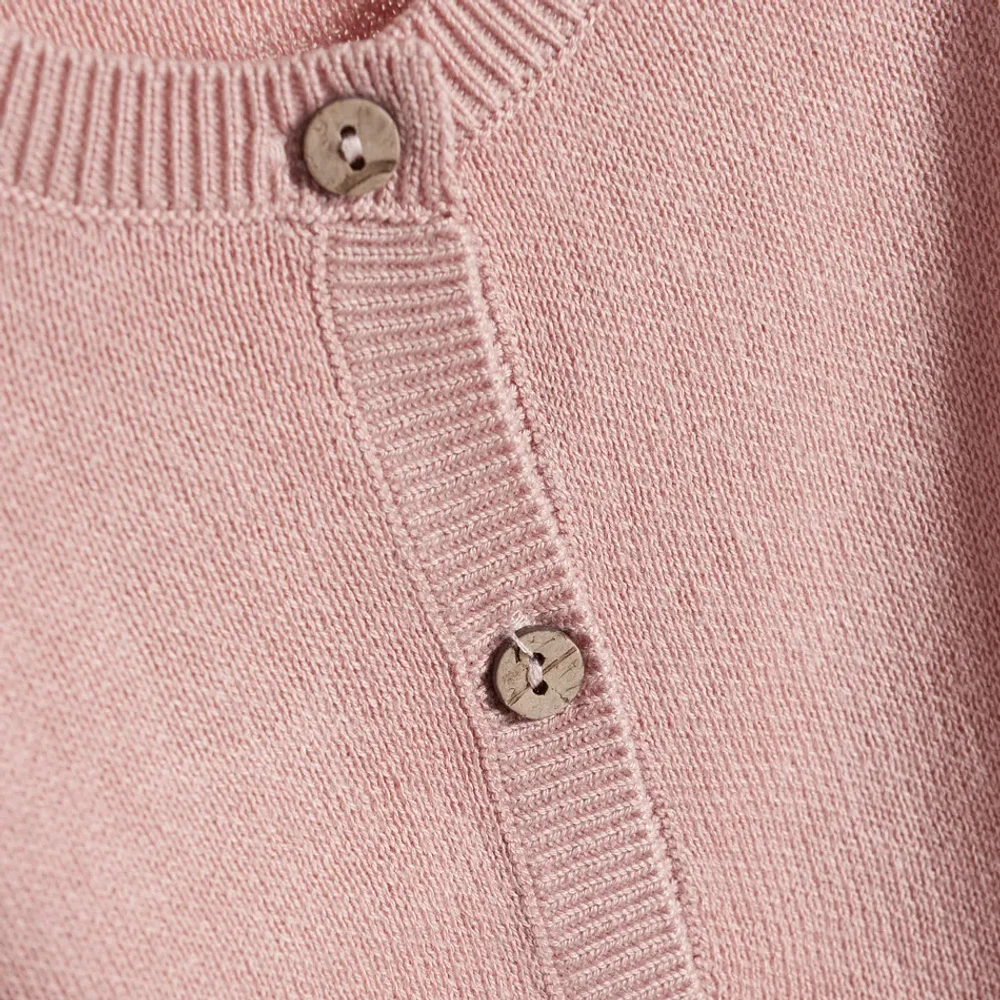 Cardigan Tricot Rose 6-24mois