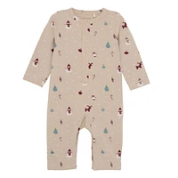 Christmas Print Romper Newborn-24m