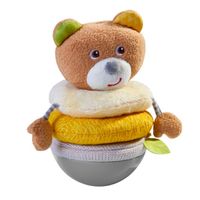 Roly Poly Bear Wobbling Soft Baby Toy with Stacking Rings